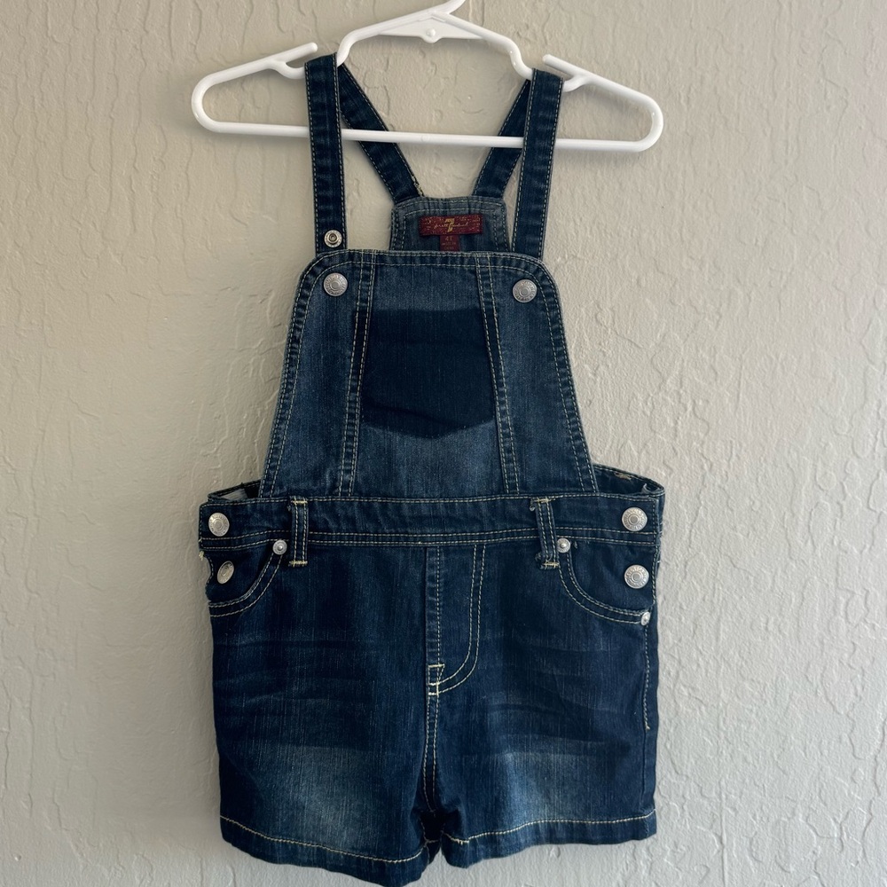 7 Denim Blue Kids Overalls